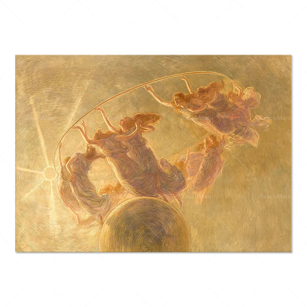Gaetano Previati |   Impresión artística de la danza de las horas |   cartel de mineral de la danza delle |   Póster imprimible de Previati