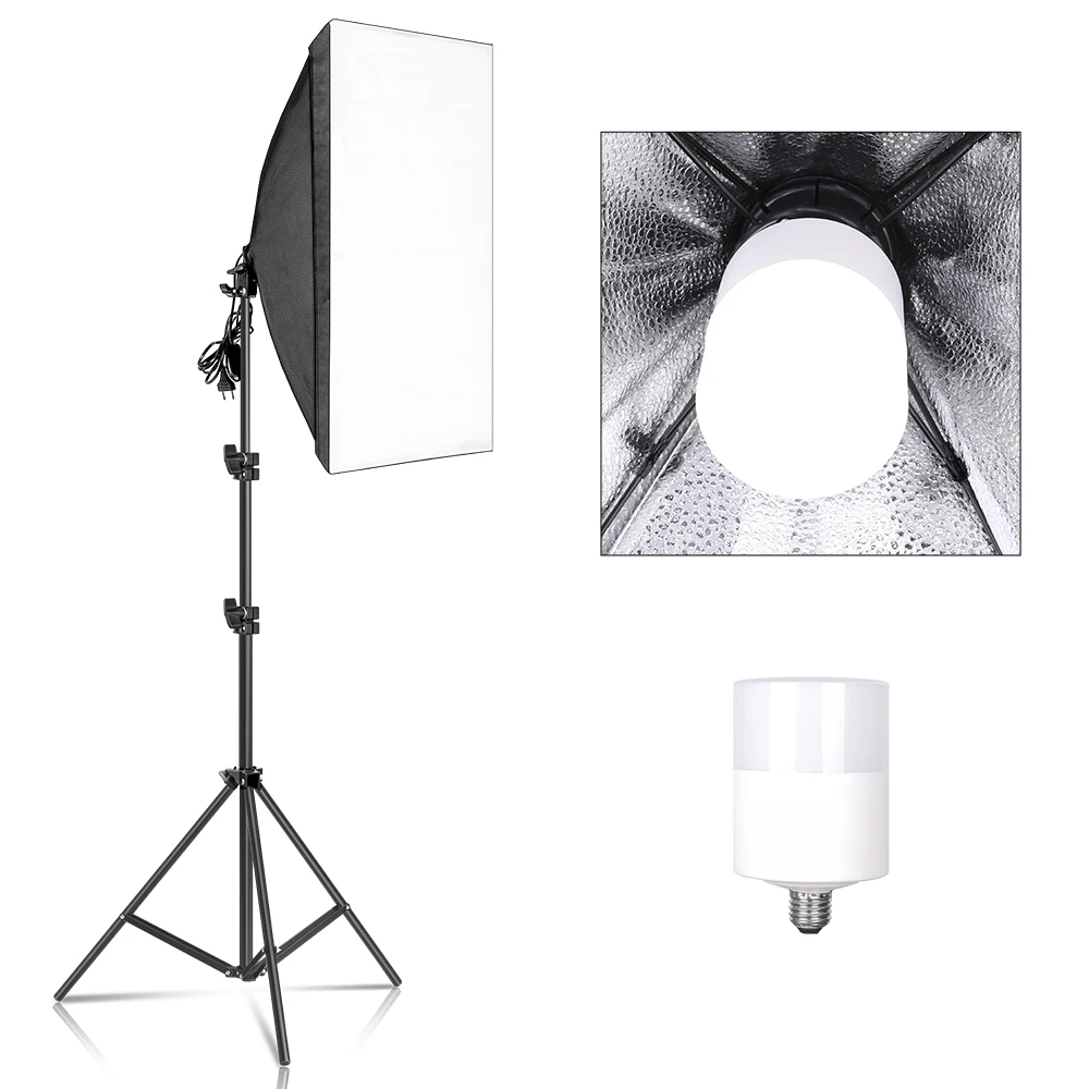 Softbox Lighting Kits LED Photography Lamp Bulbs 50x70CM Soft box for Flash Continuous Light System Photo Studio Light Equipment