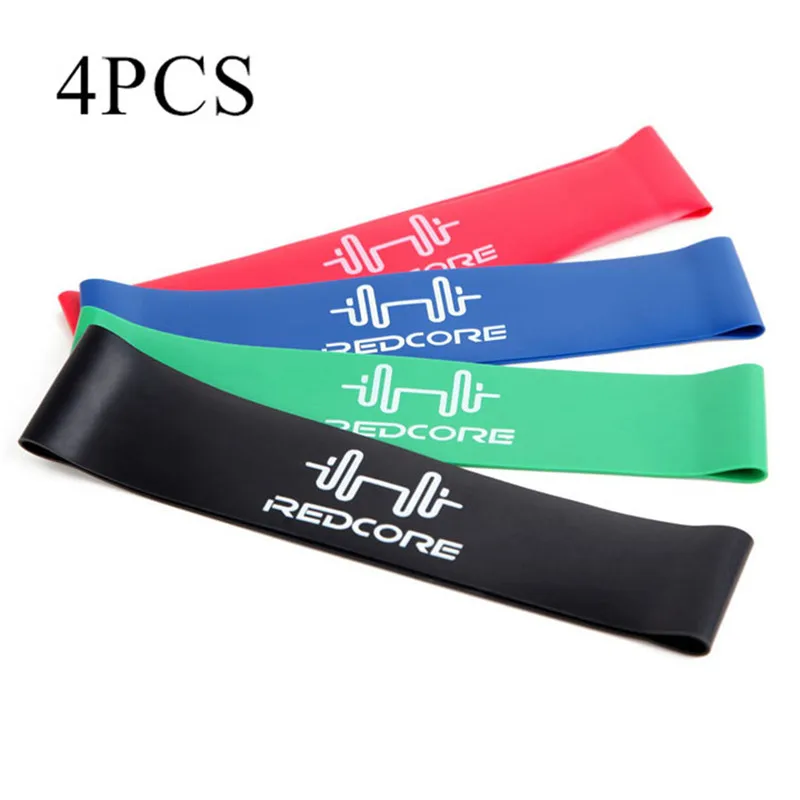 4pcs Elastic Rope Rubber Sport Band Bodybuilding Workout Exercise Fitness Pilates Resistance Training Pull Rope