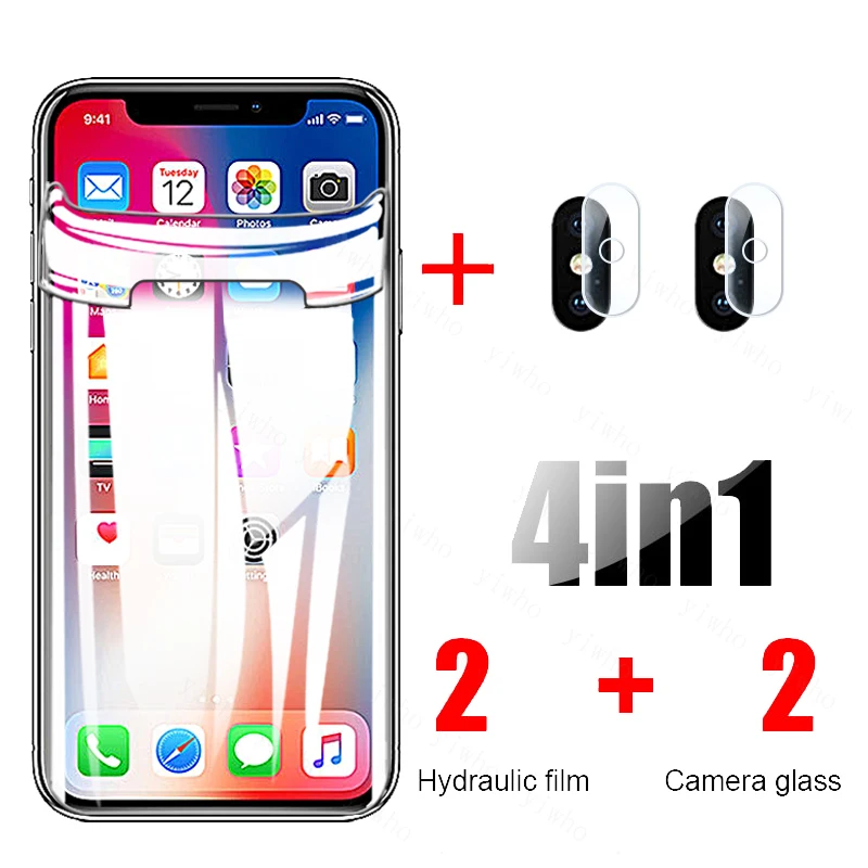 Hydrogel Film Screen Protector For iPhone 7 8 Plus 6 SE 2020 Camera glass On iPhone 11 12 Pro X XR XS Max Soft Protective Film