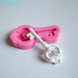 Key shaped silicon mold for car pendant Gypsum plaster molds cake decoration fondant mold