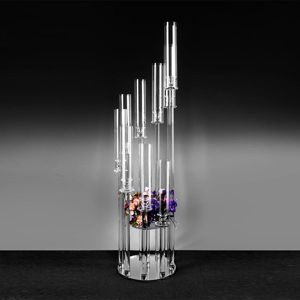 10pcs)Clear acrylicFloral Columns round Frame Flower Vase Column Stand For Wedding Event Party Decor AB0387