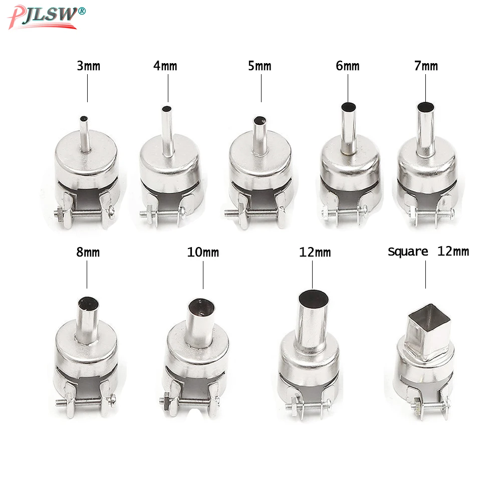 9pcs Hot Air Gun Nozzle Universal Gun Nozzle for 850 852D 898 858 Soldering Station Attachments heat gun Hair dryer Tools Nozzle