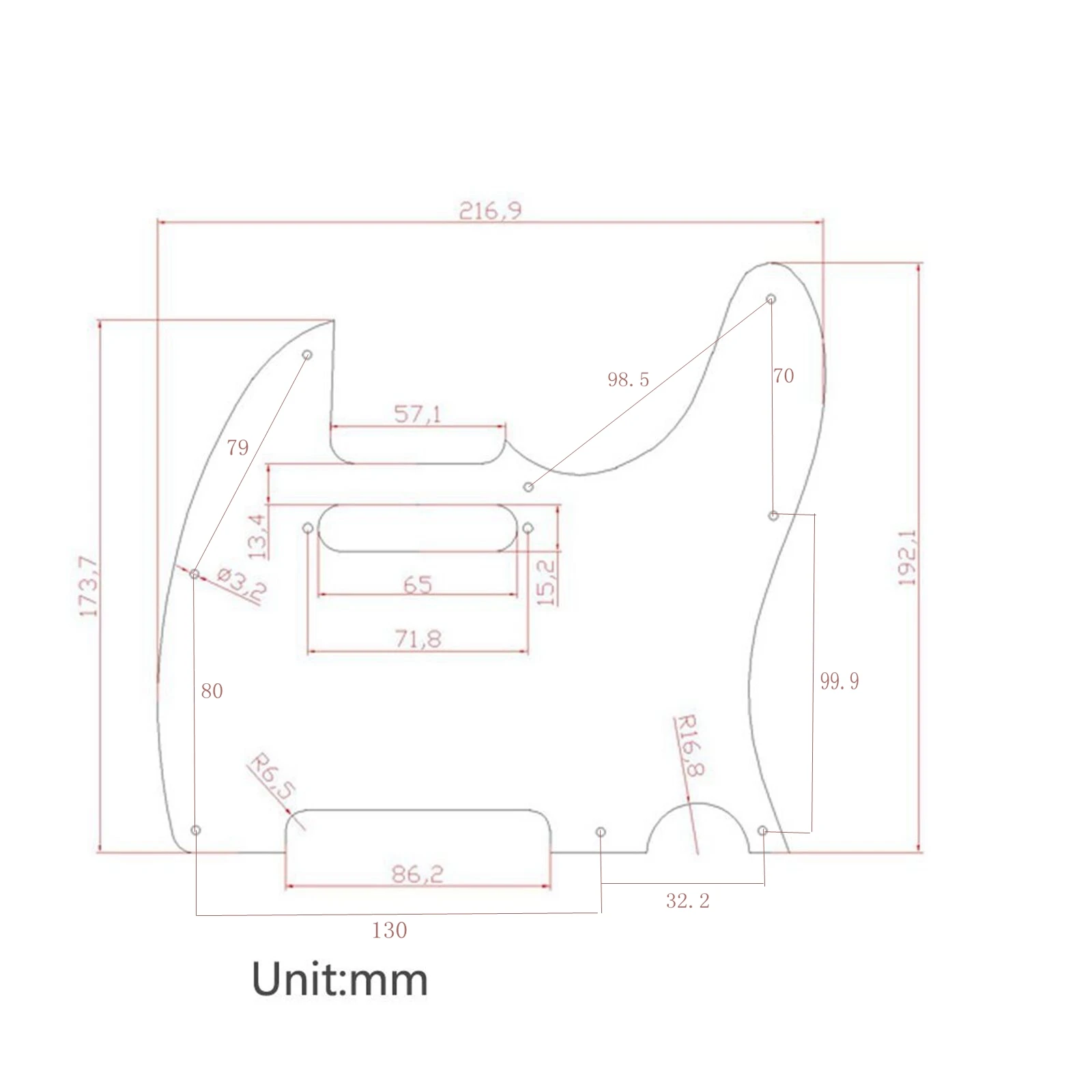 1pcs TL Style Guitar 3 Ply Pickguard 8/10 Hole with Screw For TL Electric Guitar 12 Coloer