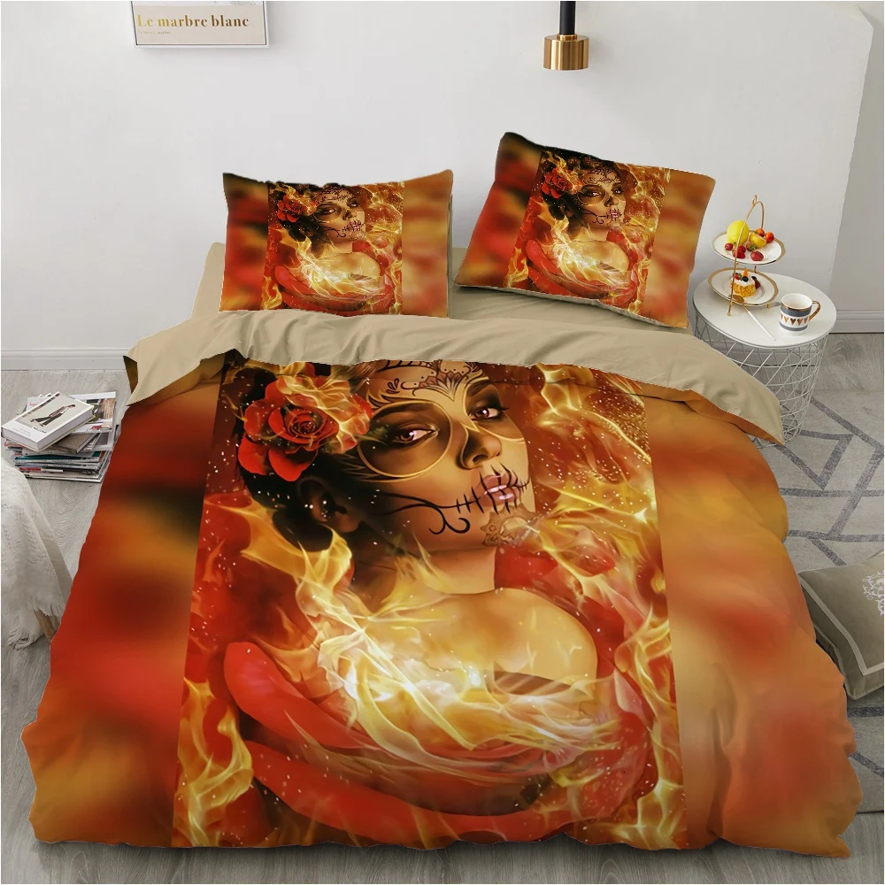 

Skull Madam 3D Bedding Sets luxury Single Queen Double Full King Twin Bed linen For home Duvet cover bed cover 135 150 160