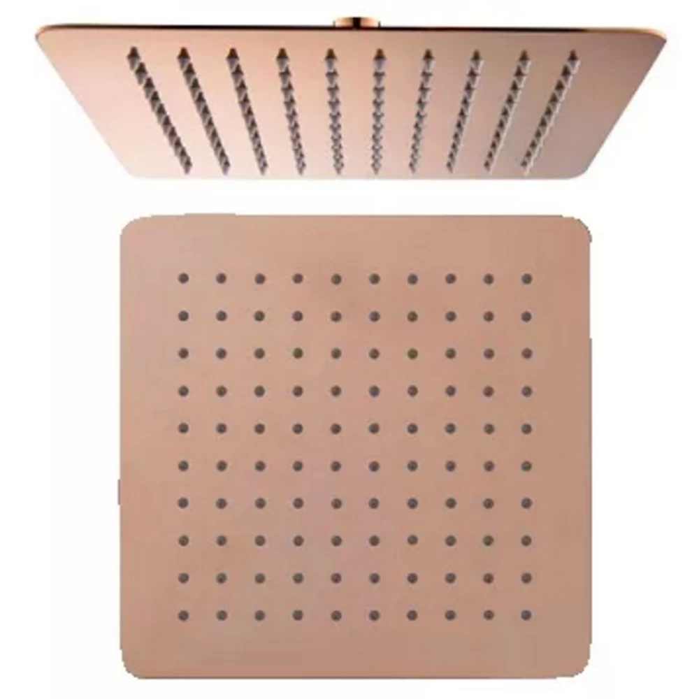 Stainless Steel Black Bathroom Ultrathin Rain Shower Head 8/10/12 Inch Wall & Ceiling Square Rainfall Shower Head Rose Gold,Gold