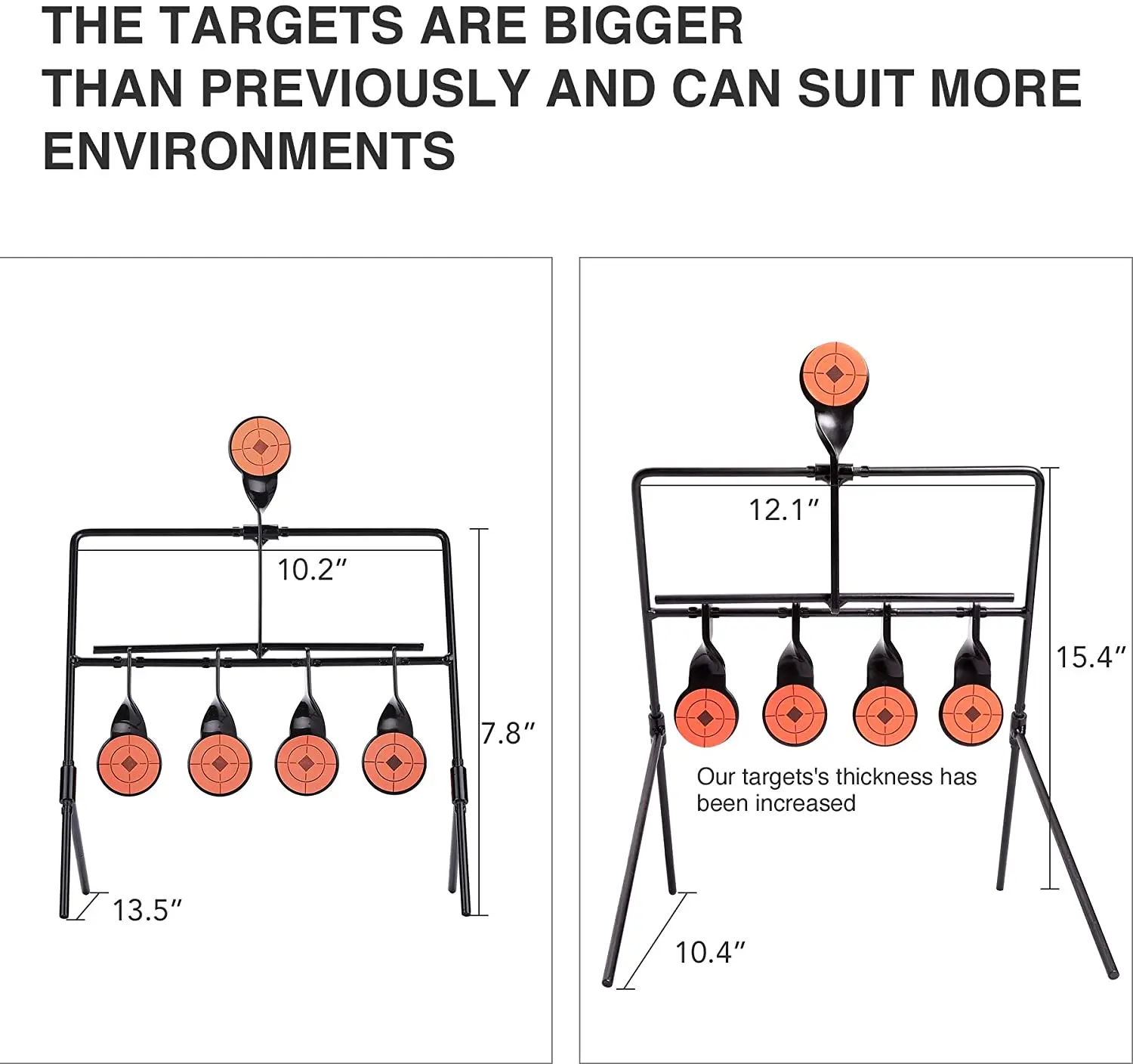 For Shooting Practice/Playing 5 Targets Self Resetting Spinning Air Gun Rifle Shooting Metal Target Set with 25pcs target paper