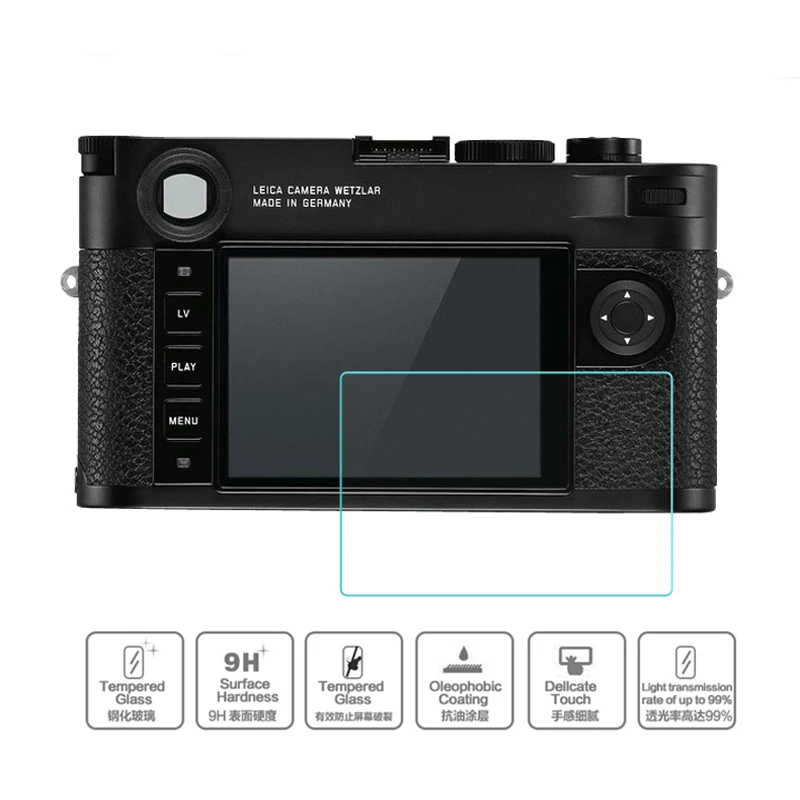 2pcs Anti-riot 9H กระจกนิรภัยป้องกันหน้าจอฟิล์มสำหรับ Leica Q Q2 leica M10 Leica MP m240 Leica T Leica XV Leica D-LUX7