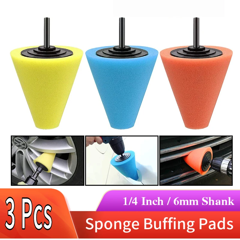 Polishing Pads for Wheel Hub Cleaning Metal & Aluminum Polishing Kit for Drill,Stainless Steel Sponge Buffing Pads Car Care