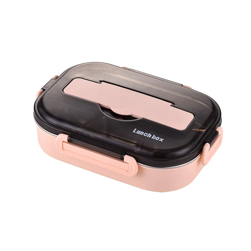 Stainless Steel Compartment Insulated Lunch Box with Soup Bowl Student Office Worker Lunch Box Sealed Leak-Proof Food Container