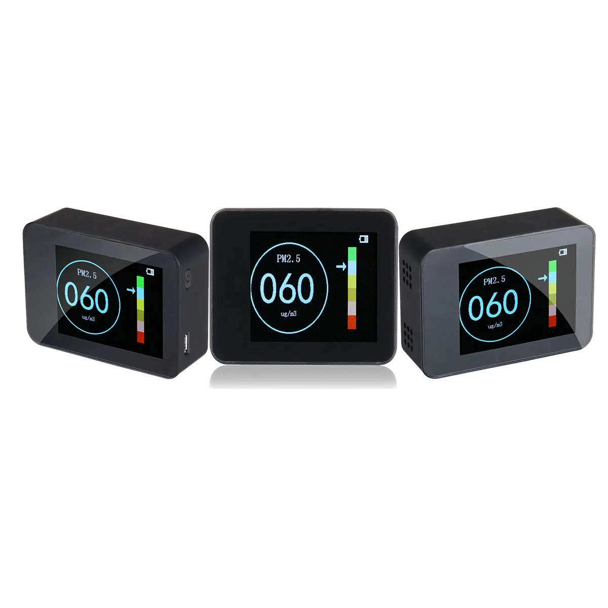 Mini แบบพกพา PM2.5เครื่องวิเคราะห์ก๊าซดิจิตอลจอแสดงผลเลเซอร์เซ็นเซอร์รถบ้านแก๊ส Real Time Air คุณภาพ Monitor Meter