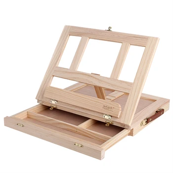 Multi-function painting easel box artist table easel portable miniature table light weight folding easel storage during trips