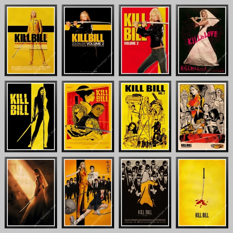 Kill Bill Poster,Quentin Tarantino Kill Bill Movie Poster Home Furnishing decoration Kraft  Poster/room decor Wall stickers