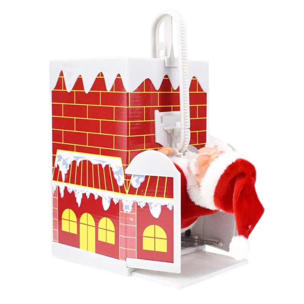 Chimenea de escalada, juguete eléctrico de Papá Noel, música, regalo de Navidad, novedad, Juguetes Divertidos para niños, muñeca de fiesta de año nuevo