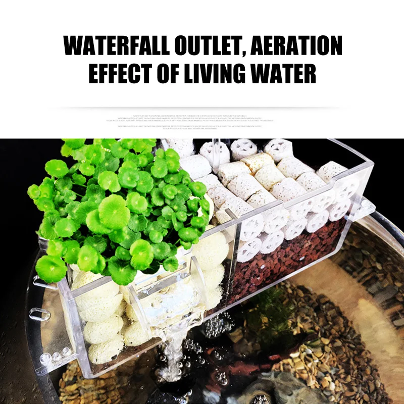 Aquarium External Filter Box Acrylic External Hanging Water Purifier for Round Fish Tank Accessories CLH@8