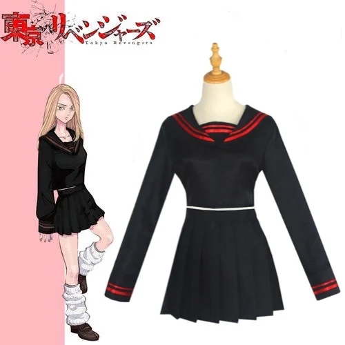 

Anime Tokyo Revengers Shiba Yuzuha Cosplay Costume Skirt Suit Sailor School Uniform Dress for Women