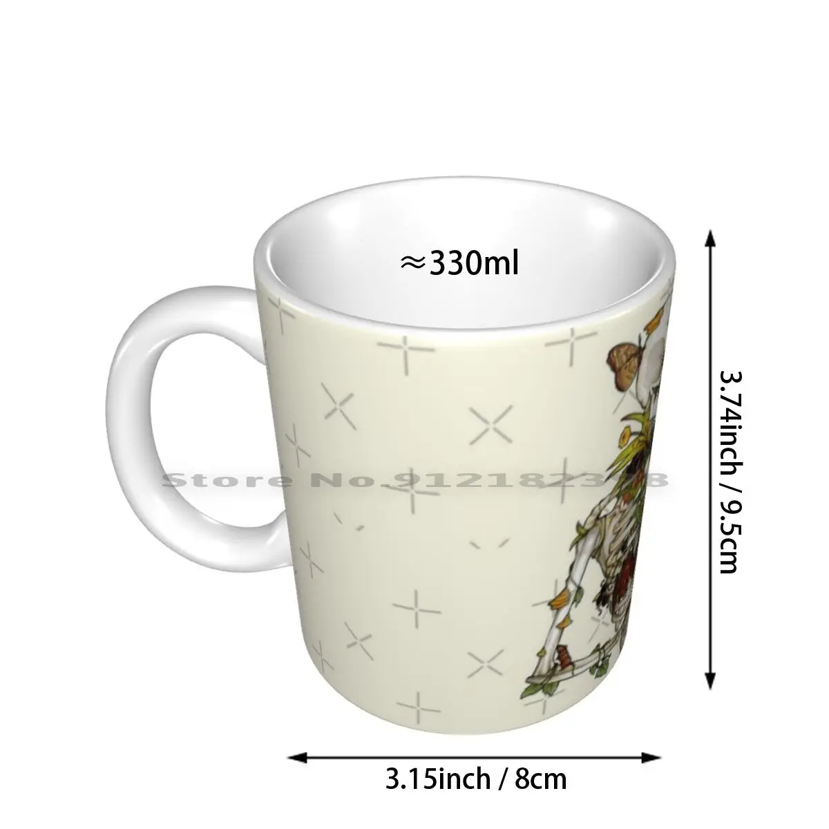 Bones And Botany Ceramic Mugs Coffee Cups Milk Tea Mug Bones Botany Skeleton Plants Animals Bats Flowers Fungus Traditional Art