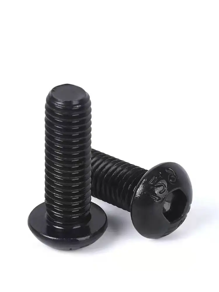 

10/50pcs M2 M2.5 M3 M4 M5 M6 304 A2-70 Stainless Steel Black grade 10.9 ISO7380 Hexagon Hex Socket Head Button Allen Bolt Screw