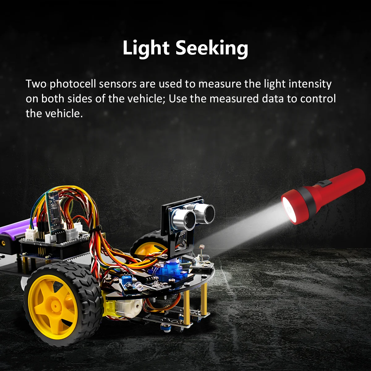 LAFVIN-Robot inteligente para Arduino 2WD, Kit de chasis mejorado V2.0, STEM, programación gráfica, con Tutorial