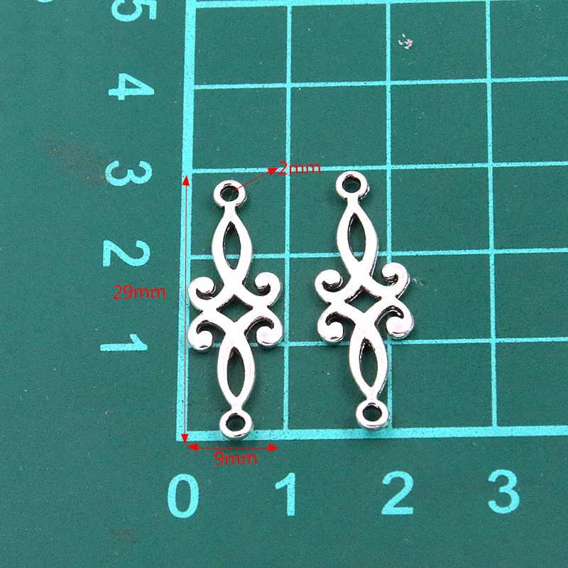 30pcs 9*29mm 3 Color Hollow Flower Connectors Charms Pendants For DIY Jewelry Handmade Necklace Bracelet Making Accessorie
