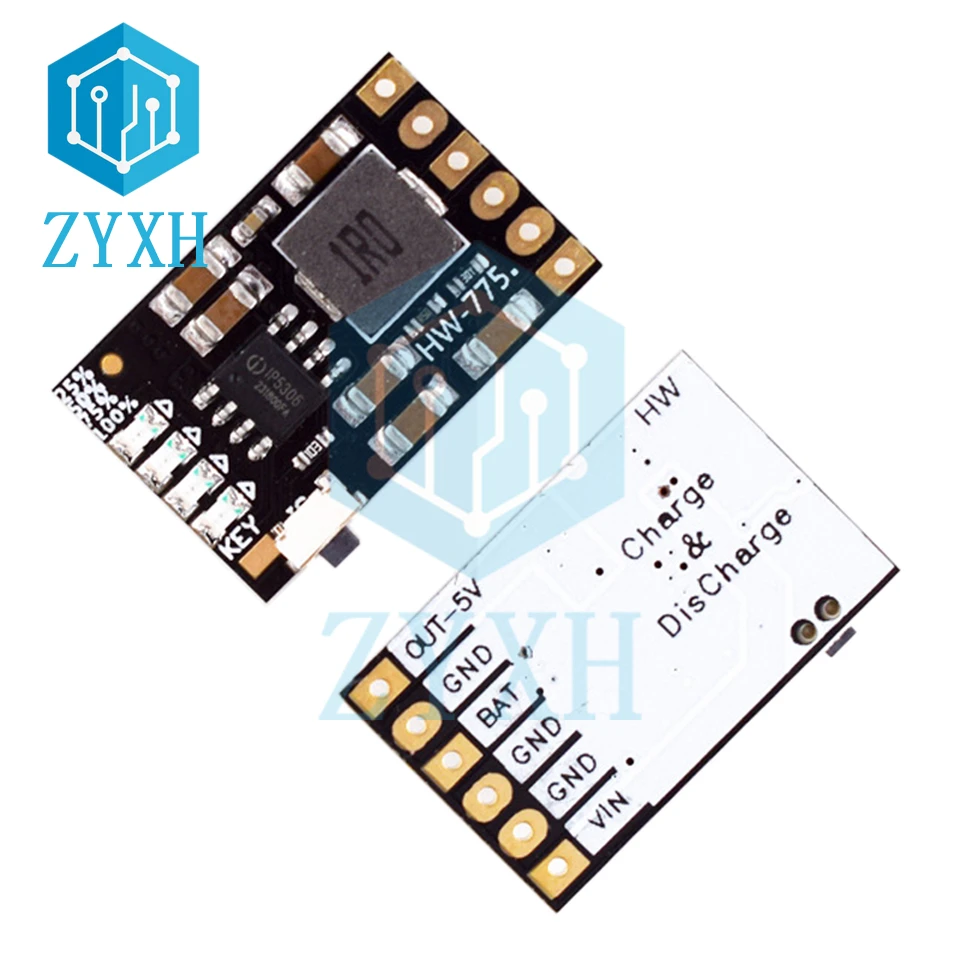 DC 5V 2A 18650 Lithium Li-ion Battery Charging/Discharge Protection Board 2-in-1with LED Indicator/Key Switch For Power Bank