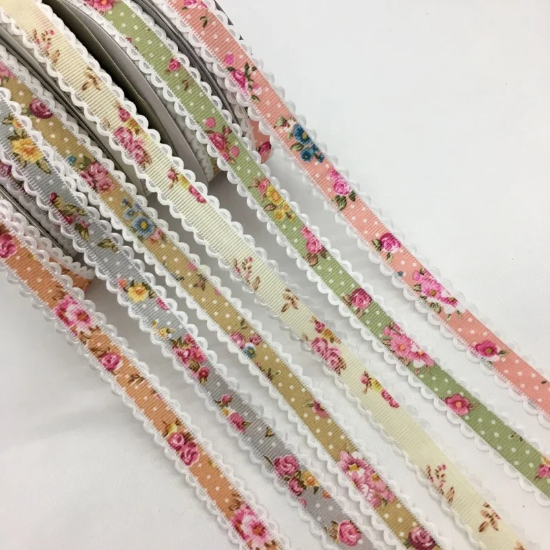 5Y 1.5-3.8cm Flower Embossed Floral Ribbon For Handmade DIY Craft Scrapbook Easter Wedding Christmas Party Deco Gift Packing