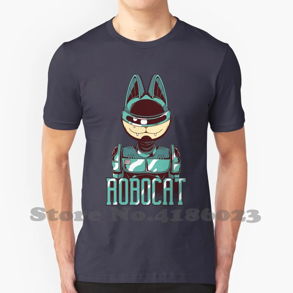 Robocat Cat 100% Cotton T-Shirt Cats For Kids Cats And Kittens Funny Cats Catshirt Cats Love Mecha Meow Robocat Machine Robot