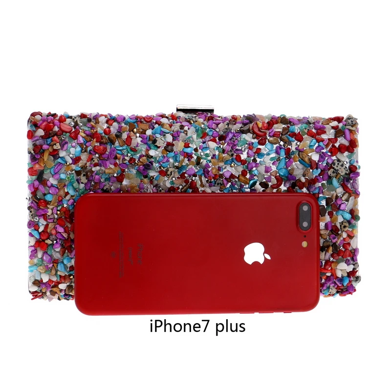 Fashion summer women clutch party wedding ladiese evening bags stones candy color chain shoulder purse