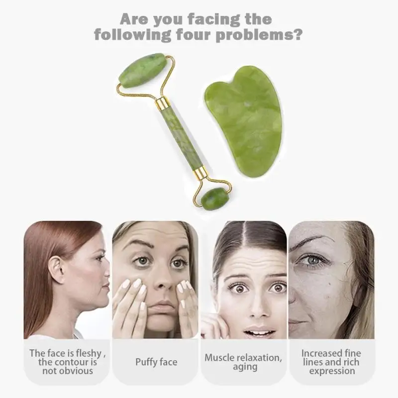 الوجه أدوات العناية بالبشرة الطبيعية مدلك Guasha اليشم الأسطوانة مكشطة الوجه الاسترخاء التخسيس الجمال الرقبة رقيقة جهاز إزالة التجاعيد