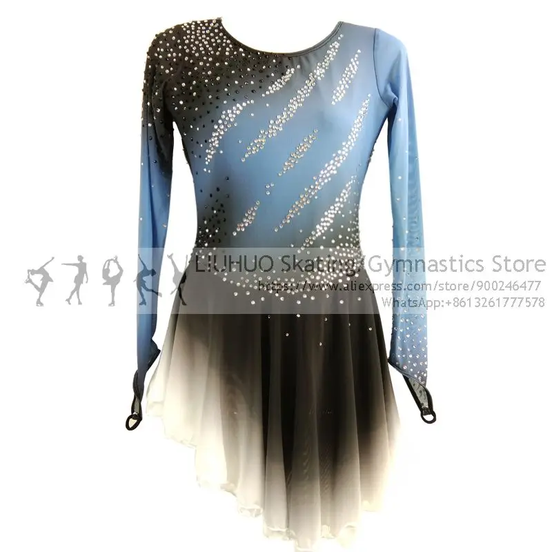 Figure Skating Dress Girls Ice Skating Gradient Performance Cheer Rhythmic Gymnastics Competition Dance Leotard Artistic Costume