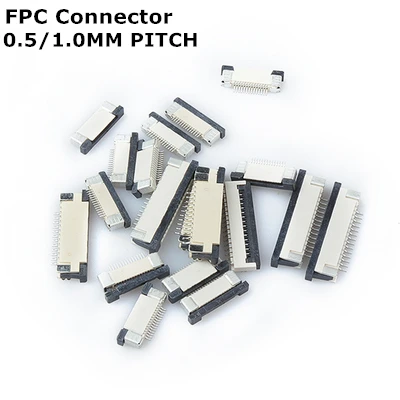 10pcs FPC Connector 0.5mm/1.0mm Pitch Drawer type Upper/ Bottom contact Type Socket FFC Flat Cable Socket 4P 5P 6P 8P 10P-60Pin