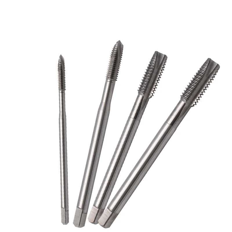 Jrealmer Machine Thread Tap HSS Taps 90/100/150/200 Long Shank Metric Plug Tap For Metalworking Tools Straight Flute Screw Tap