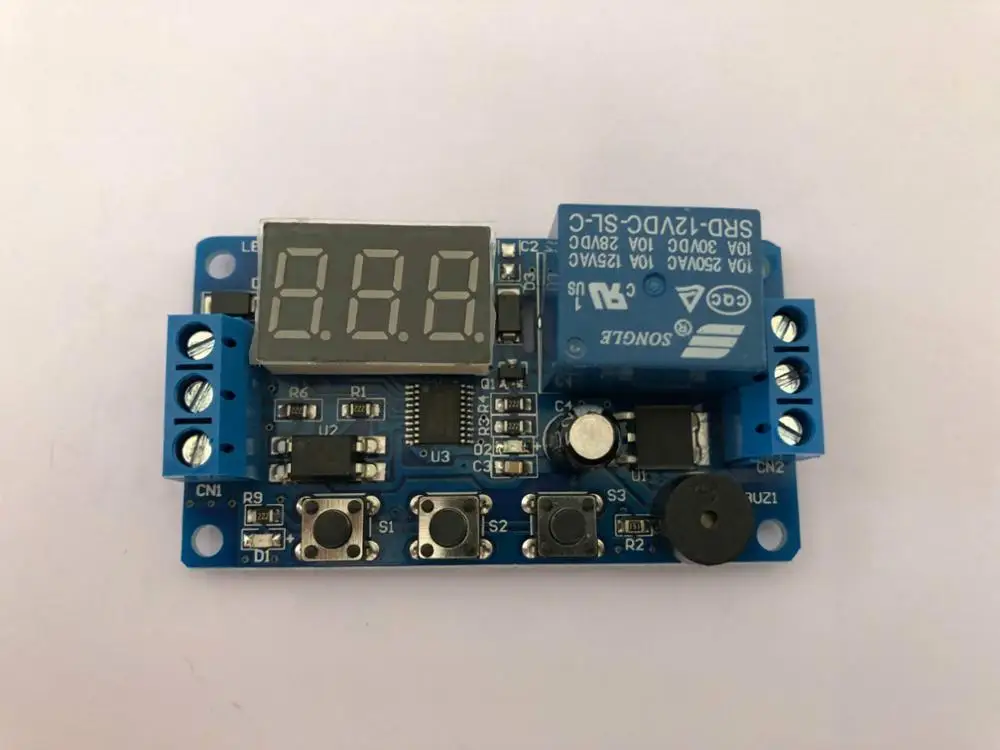 

12V1 circuit delay on-off relay module cycle timing circuit switch with digital display buzzer