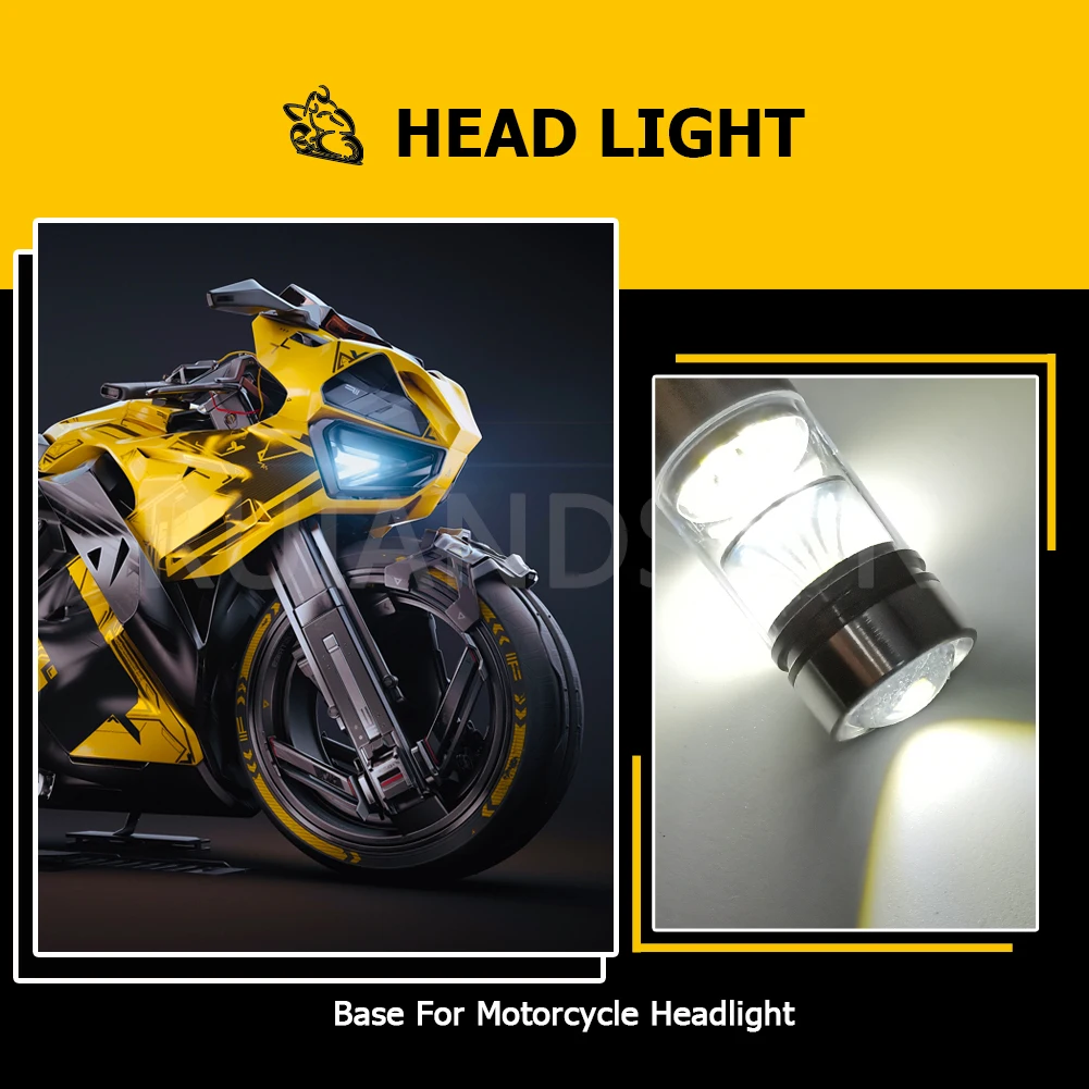 RUIANDSION 1Pcs P26S 100W 1000Lm Motorbike Moped Scooter Headlight Bulb DC10-30V 12V 24V 20XBD 6000K White Lemon Yellow Not AC