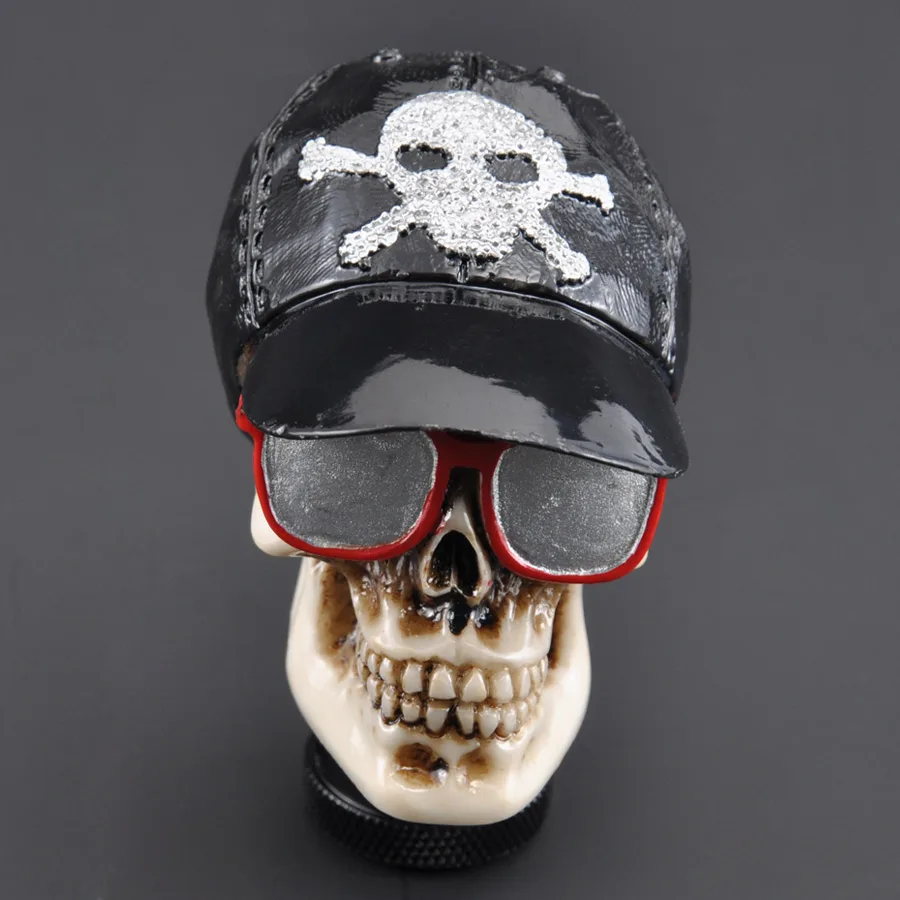 Baseball Hat Glasses Skull Manual Car Truck Stick Gear Shift Knob Shifter Lever For SUV Crossover Truck Wagon Hatchback Coupe