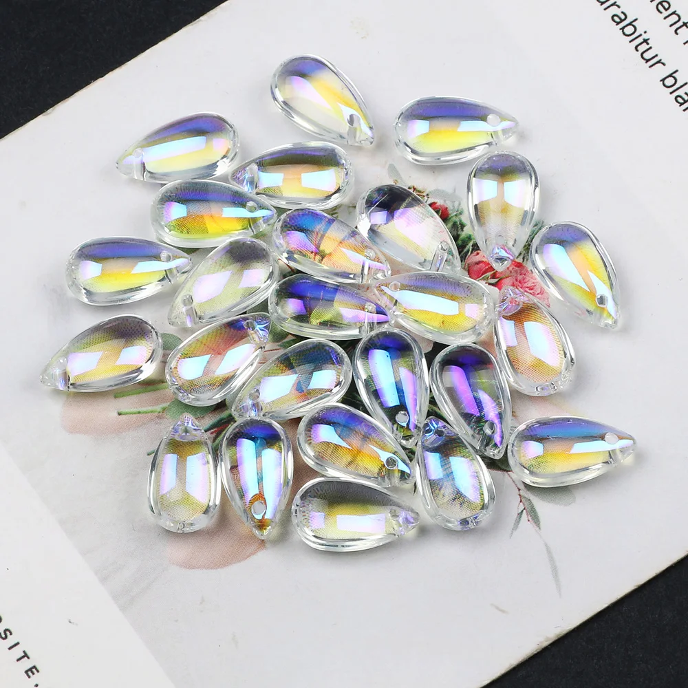 9mm 14mm Water Drop AB Czech Glass Beads Crystal Charms Beads For Jewelry Making Diy Bracelet Necklace Earrings Accessories