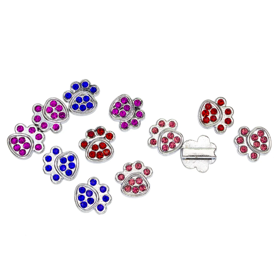 10Pcs/Lot 8mm Slide Charms For Jewelry Making Women Bracelet Colorful Butterfly Stars Heart Flower DIY Belt Pet Collar Keychain