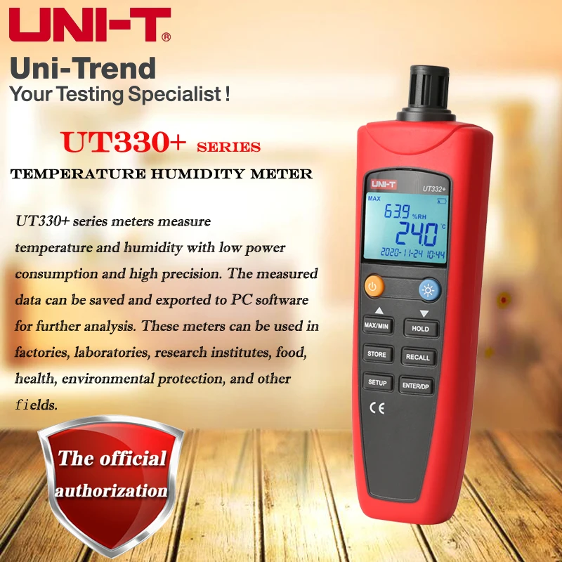 UNI-T UT332+/331+ High-precision Temperature Humidity Meter Warehouse Cold Chain Laboratory Temperature/Humidity Meter