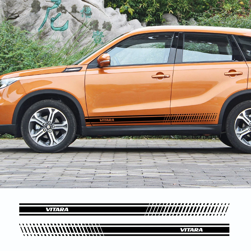

2 шт. автомобильные длинные боковые наклейки на юбку для Suzuki Vitara DIY виниловая пленка автомобильные спортивные Стильные наклейки аксессуары для тюнинга