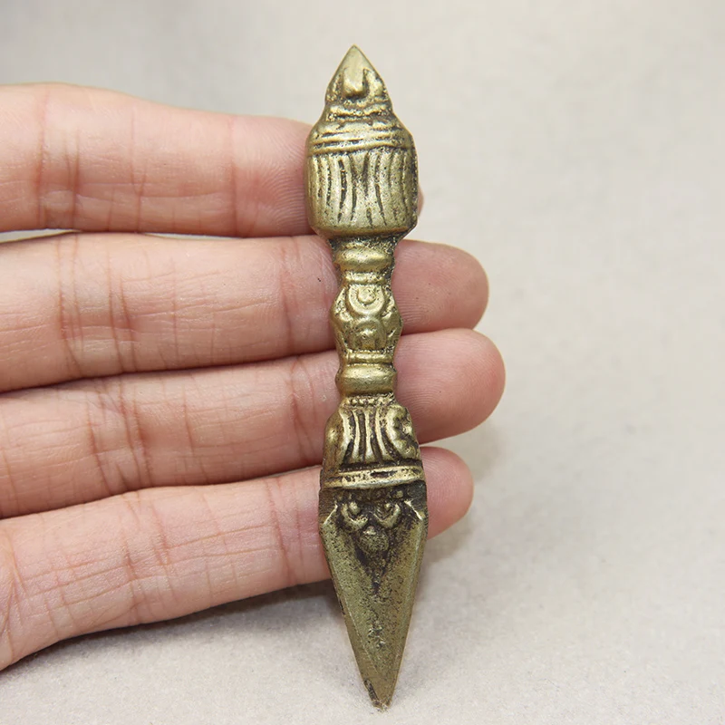 Pure Copper Buddhist Artifacts Ornament Vintage Brass Vidy-Rj Buddha Vajra Pestle Figurines Miniatures Home Feng Shui Crafts