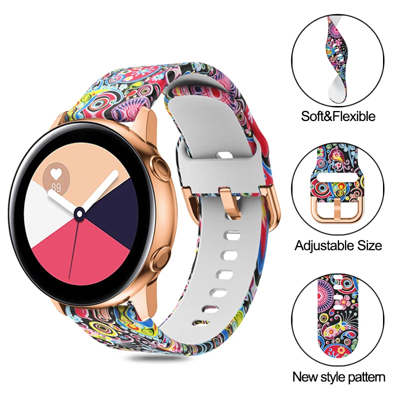 Women Printed Band for Samsung Galaxy watch 6/5/4/6 classic Silicone Sport 22/20mm Bracelet Huawei/amazfit GTR-GTS-4-3-2e strap