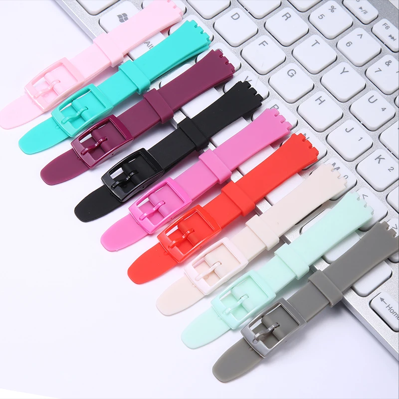 Silicone Strap Suitable for Swatch 12mm Lady Watch Bracelet Soft Waterproof band Accessories