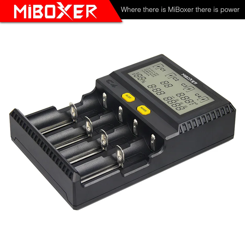 Imagem -05 - Miboxer c4 Carregador de Bateria a Versão Mais Recente de v4 o Quarto Slot Pode Descarregar para Testar a Verdadeira Capacidade da Bateria