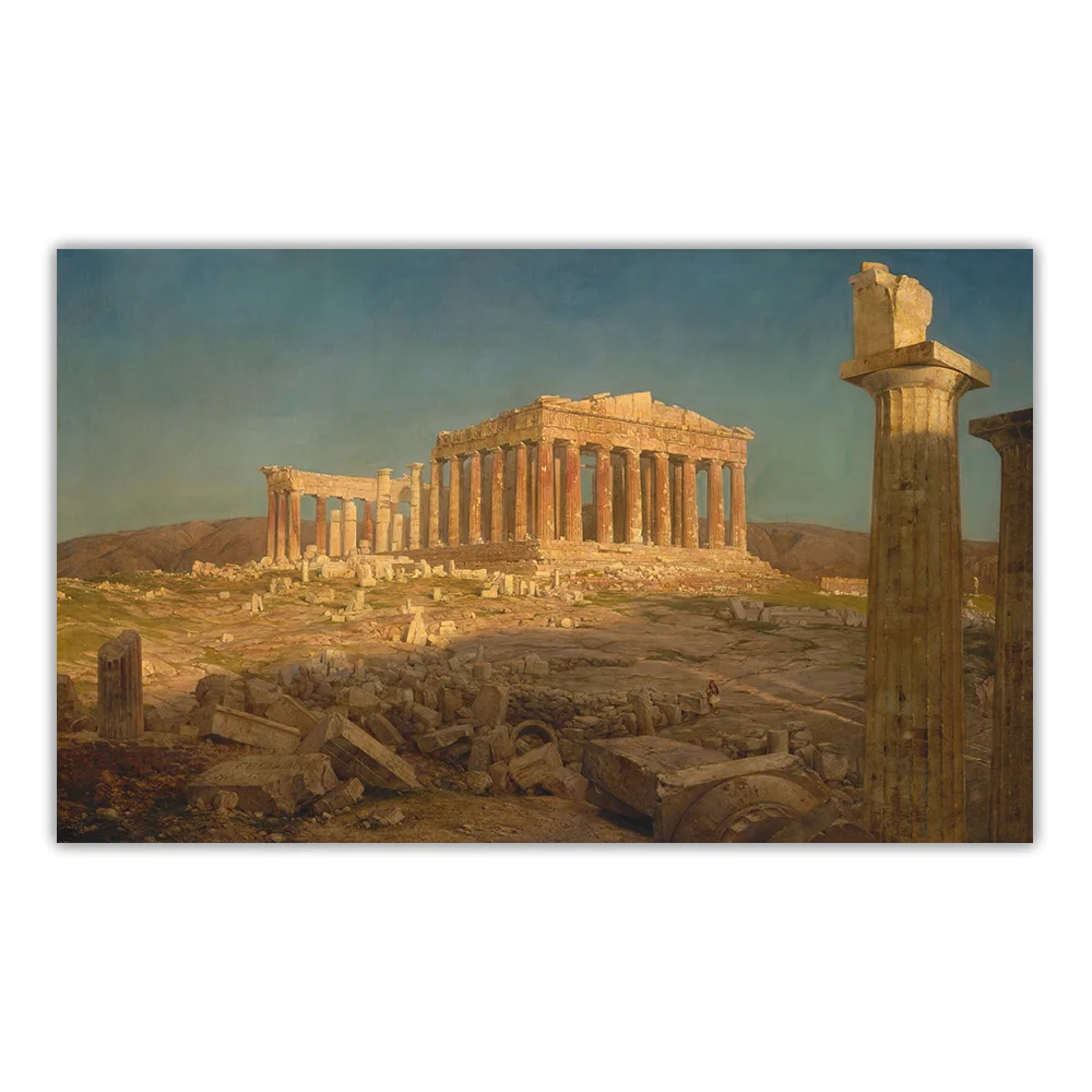سيتون فريدريك إدوين الكنيسة 《بارثينون أثينا》 لوحة زيتية فنية قماشية عمل فني ملصق صورة خلفية جدار ديكور ديكور المنزل #5