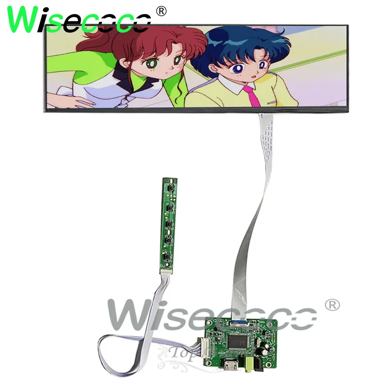 Wisecoco 12.6 inch1920x515 IPS touch screen with driver suitable for PC Aida 64 display Shelves Booking System display