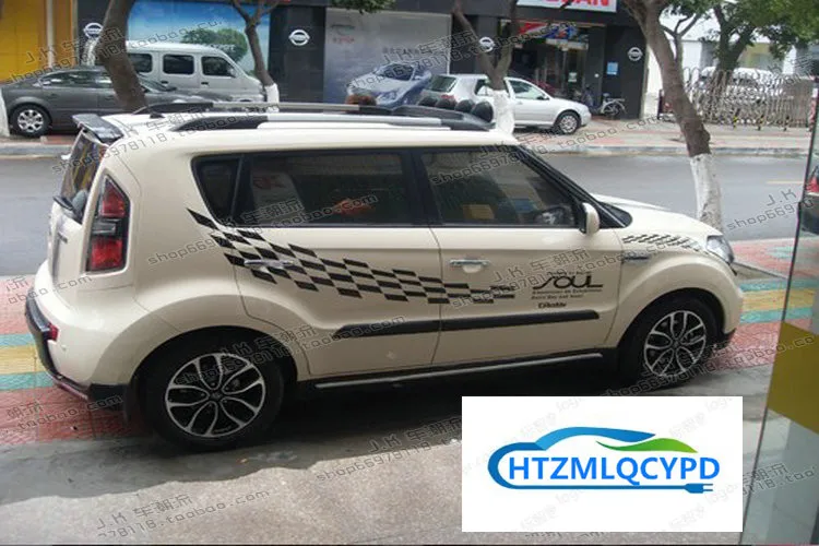 

Car stickers FOR Kia SOUL body exterior decoration modified lattice flag stickers