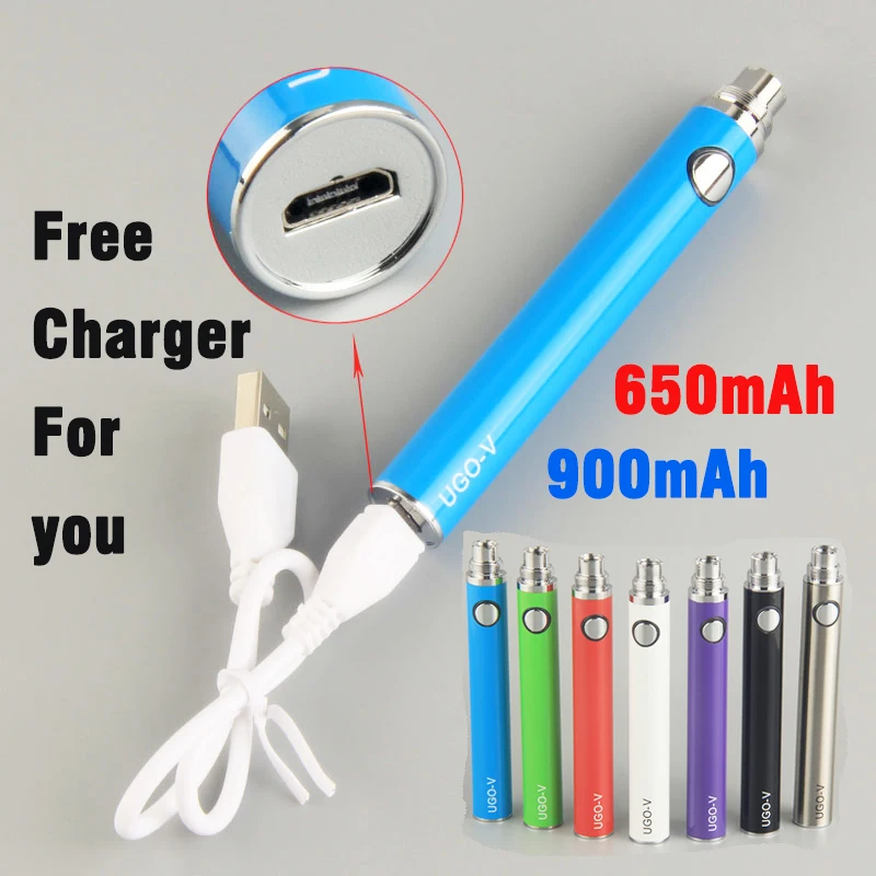 

UGO V Ego T 650 900 mAh Vaper Pen Battery 510 Threading eVod Passthough USB Charger Electronic Cigarette fit Atomizer GS H2 CE4