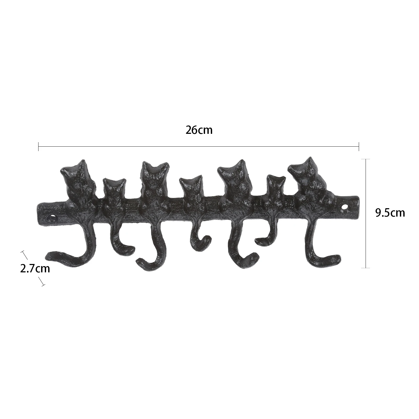 7 in 1 Cats Hooks Iron Cute Vintage Hangers Hanging Keys Holder Housekeeper Wall Hallway Bathroom Kitchen Creative Home Decor