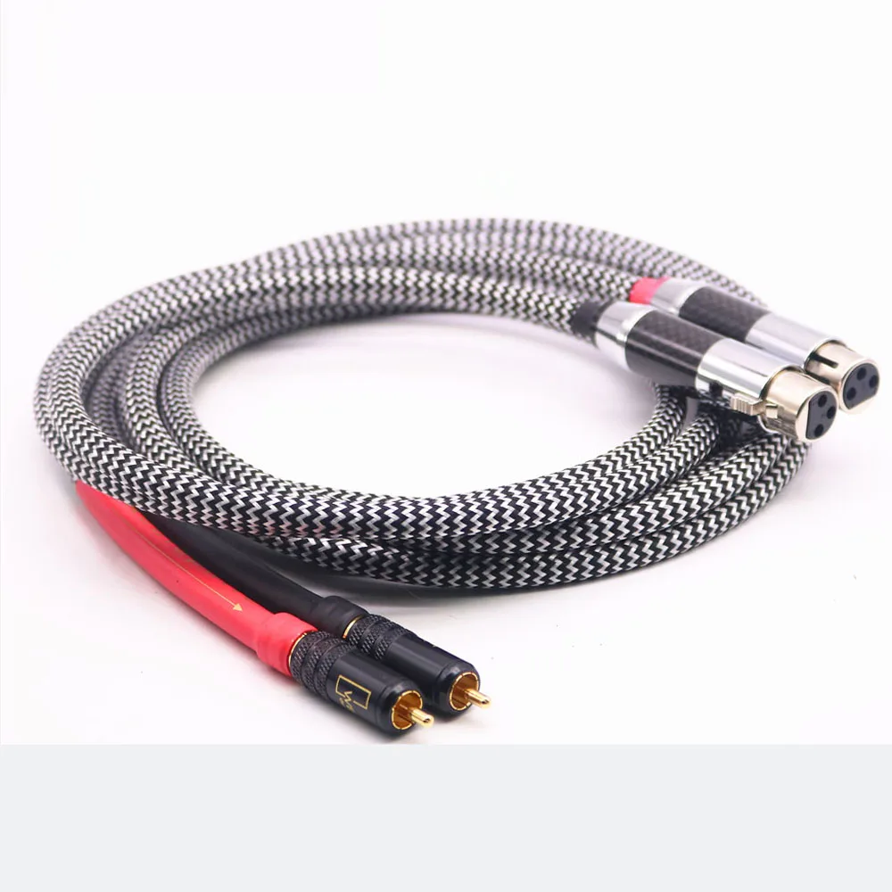 Preffair X404 OFC silver plated Audiophile Audio Cable 2 RCA Male to 2 XLR HIFI Plug 3 Pin Female Interconnect Cable HIFI