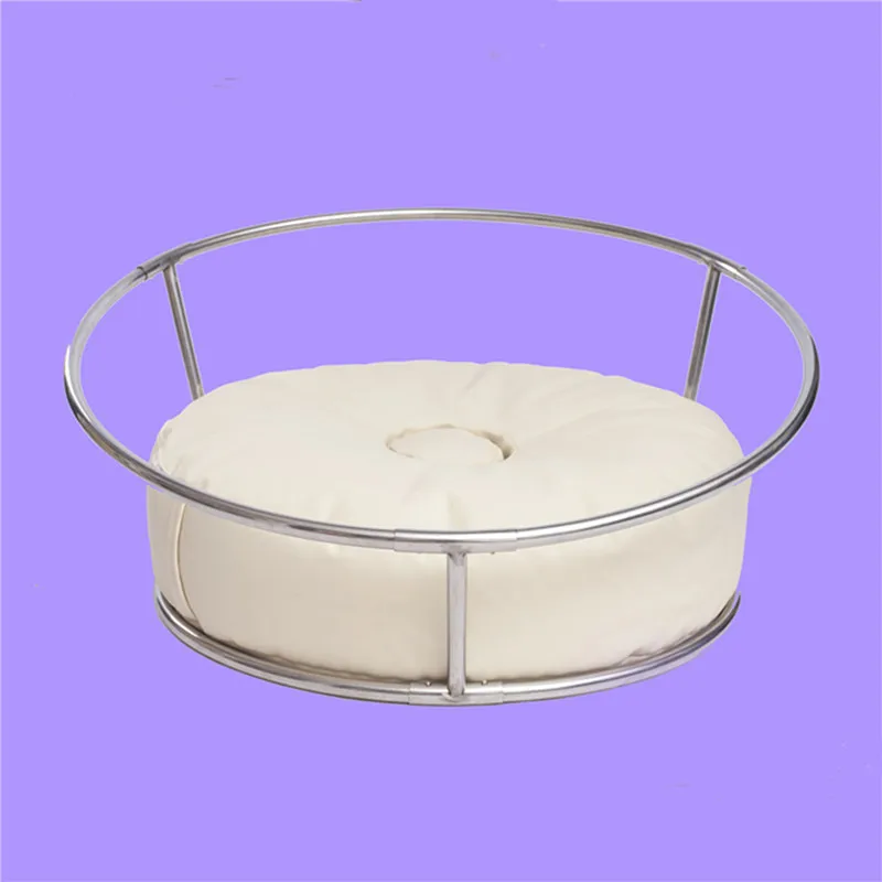 New Newborn Photography Props Beanbag Posing Steel Frame Bebe Accessoires Photography Posing Nest Round Shelf + 6pcs Clips
